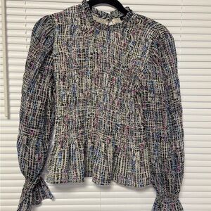 Express Black and Pink Textured Women's Blouse